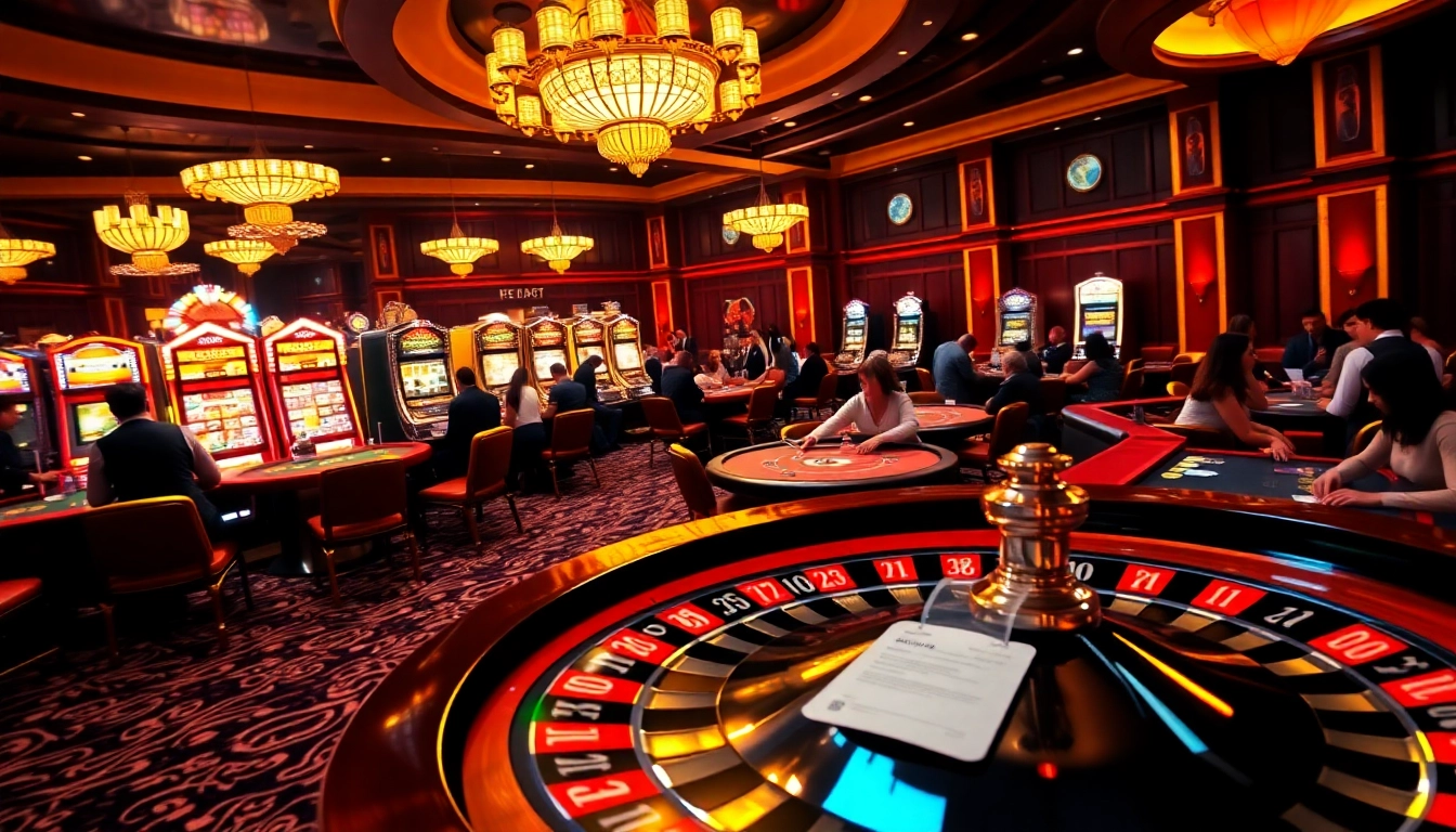 Cakhiatv showcases the excitement of gambling with players enjoying roulette and poker at a vibrant casino.